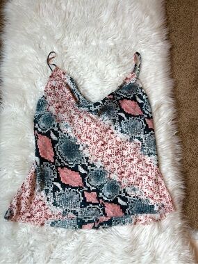 Pink Snake Print Cami Top – Altered/Upcycled